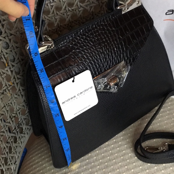 New Italian Kelly Bag - Black Leather - Picture 8 of 9